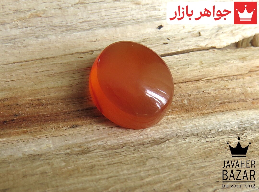 نگین عقیق یمنی نارنجی خوش رنگ [شرف الشمس]